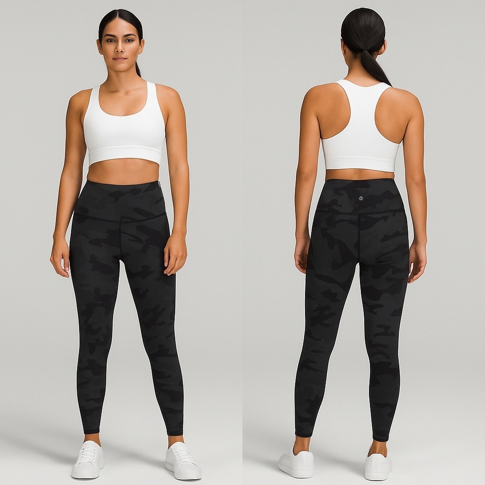 Lululemon Wunder Under High-Rise Tight 25"Full-On Luxtreme 10‎ Black Gray Camo